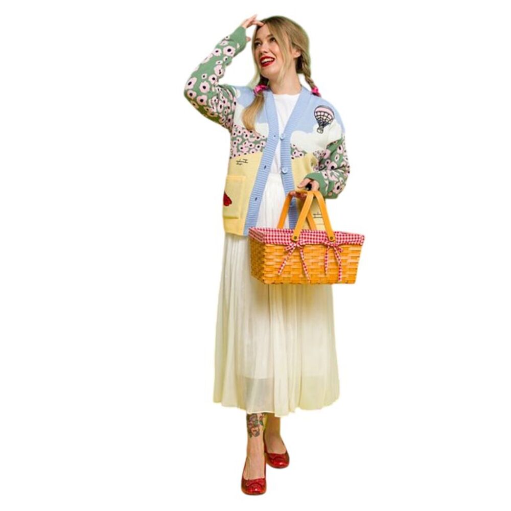 The Wizard Of Oz Womens/Ladies Yellow Brick Road Knitted Cardigan / Yellow/Blue/ - Picture 3 of 3